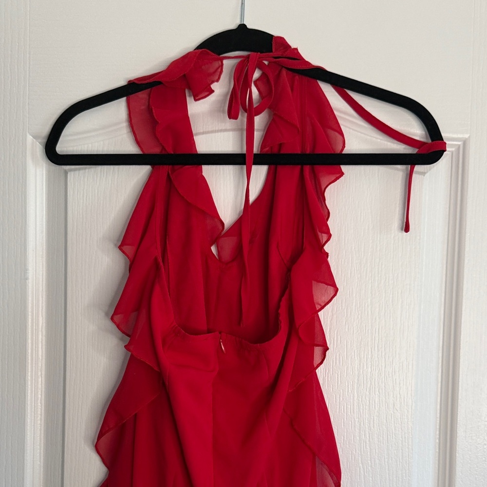 Pretty Little Thing Red Ruffle Dress - Picture 7 of 9